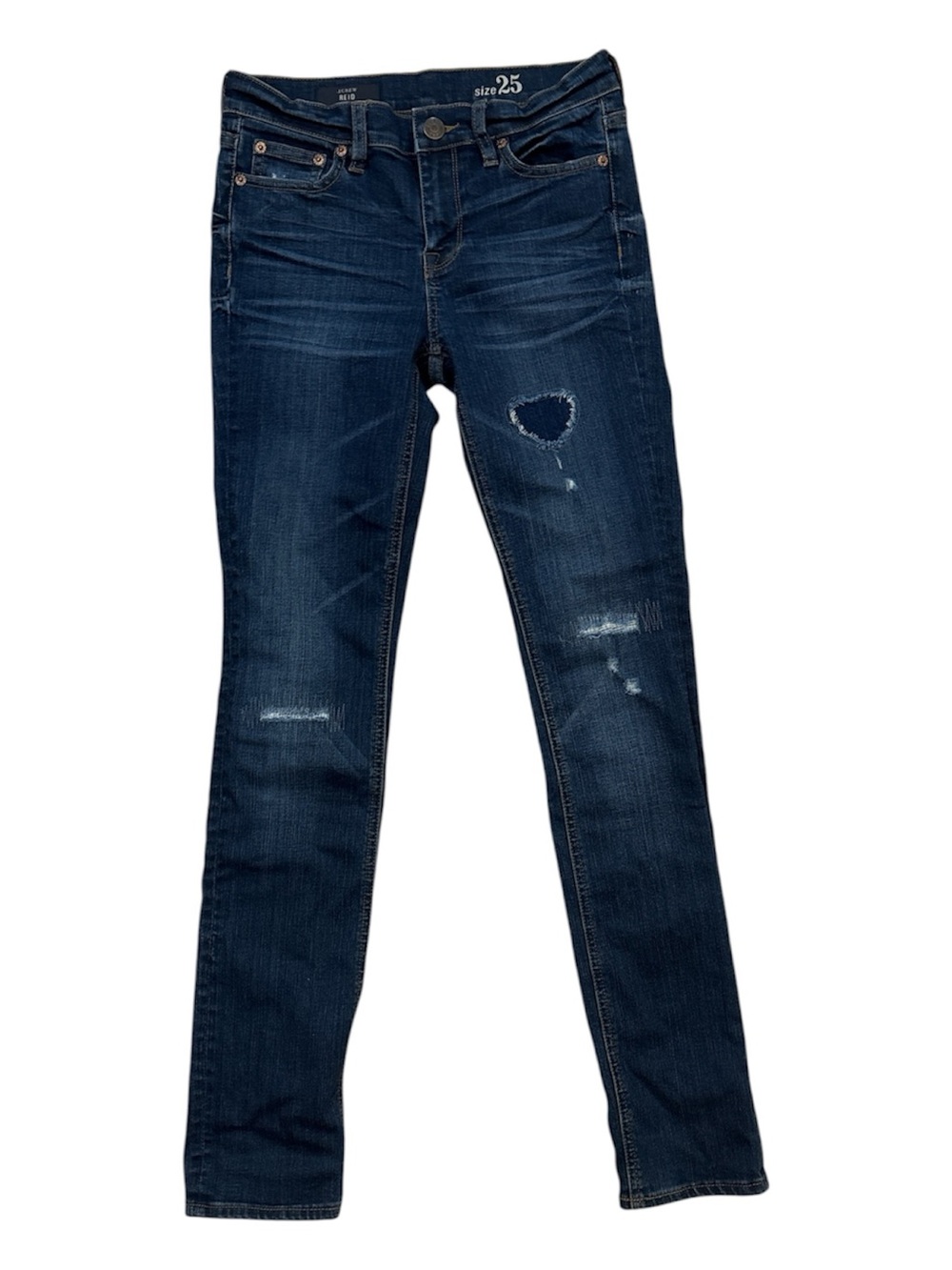 ⭐️ J. Crew Reid Dark Blue Distressed Jeans- size 25